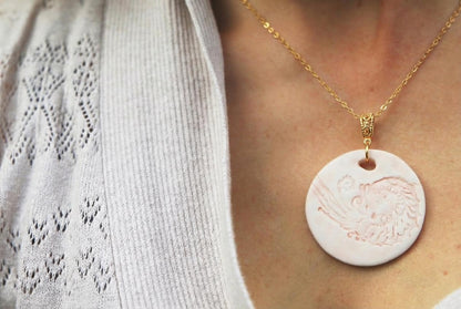 Rose Argonaute / Porcelain Pendant