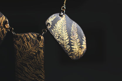 Fern Trilogy / Black Ceramics Necklace