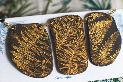 Fern Trilogy / Black Ceramics Necklace