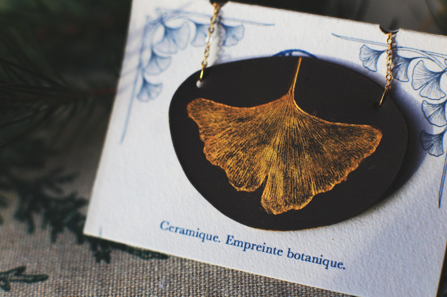 Biloba / Ceramic Necklace