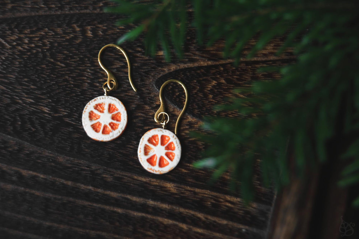Orange Slices / Porcelain Earrings