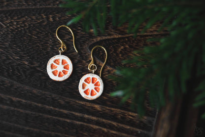 Orange Slices / Porcelain Earrings
