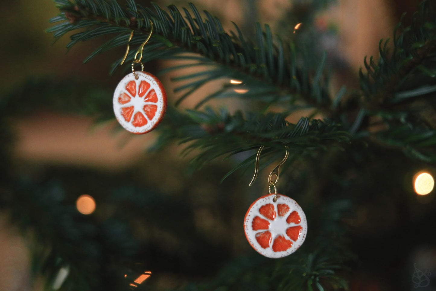 Orange Slices / Porcelain Earrings