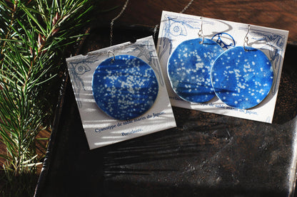 Okinawan Sand / Cyanotype Porcelain Earrings and Necklace