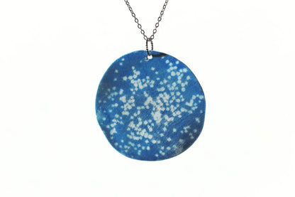 Okinawan Sand / Cyanotype Porcelain Earrings and Necklace