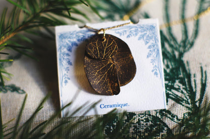 Golden Petals / Ceramic Set with Hydrangea Imprints