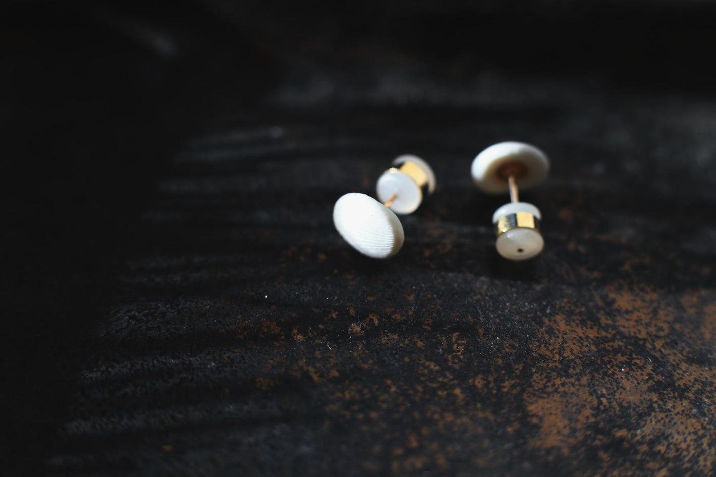 Shell Capsules /Porcelain and Gold Seashell Earrings