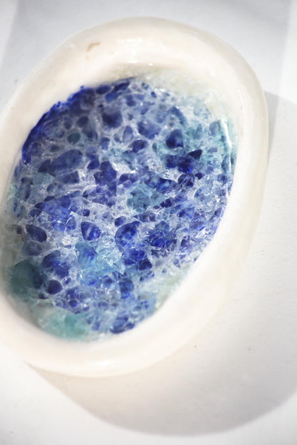 Frozen Pool / Small Porcelain and Glass Dish