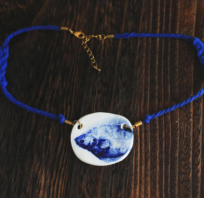 Pleuronectiformes / Illustration Porcelain Necklace