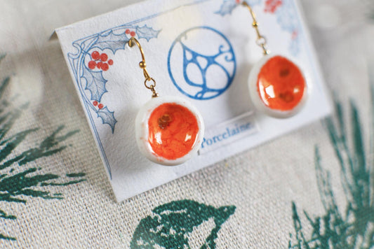 Tangerines / Porcelain Earrings