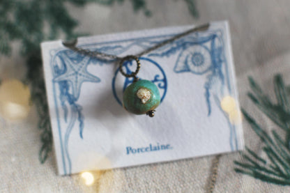 Patina Shells / Porcelain Earrings and Pendant