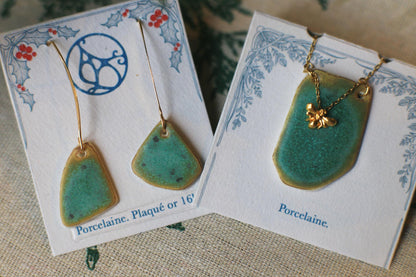Bee Meadow / Porcelain Charm Pendant