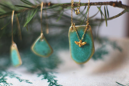 Bee Meadow / Porcelain Charm Pendant