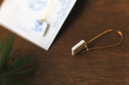 Cobalt Branches / Porcelain Earrings and Pendant Set