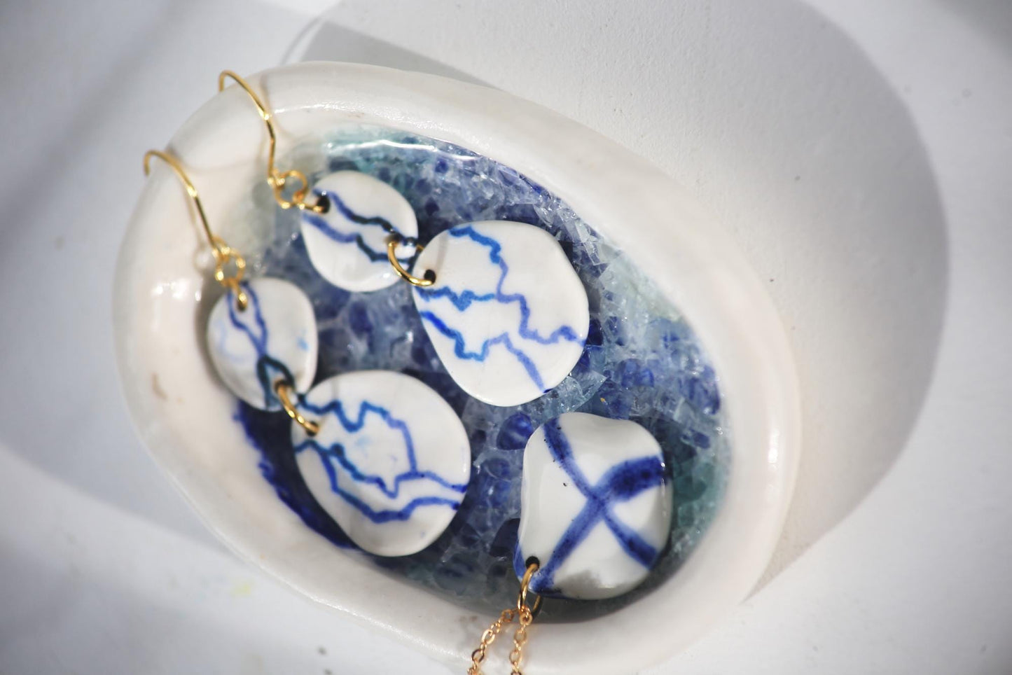 Frozen Pool / Small Porcelain and Glass Dish