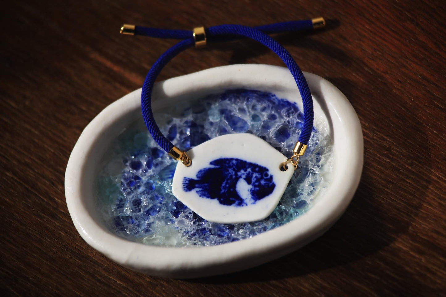 Frozen Pool / Small Porcelain and Glass Dish