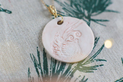 Rose Argonaute / Porcelain Pendant