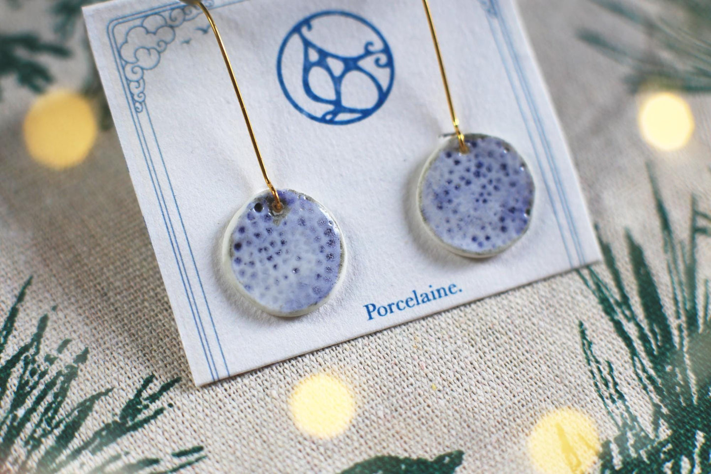 Cobalt / Porcelain Earrings