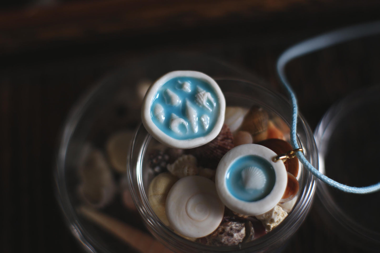 Okinawa Reliefs / Porcelain Seashell Brooch