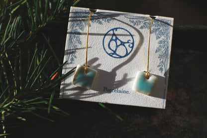 Subtle Green / Porcelain Earrings