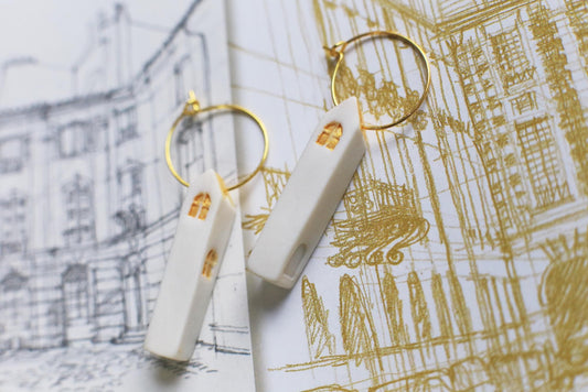 Sunrise Windows / Porcelain House Earrings