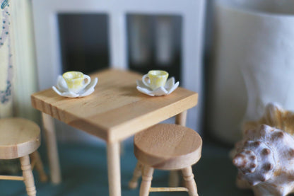 Spring Tea / Miniature Porcelain Cup and Saucer Set