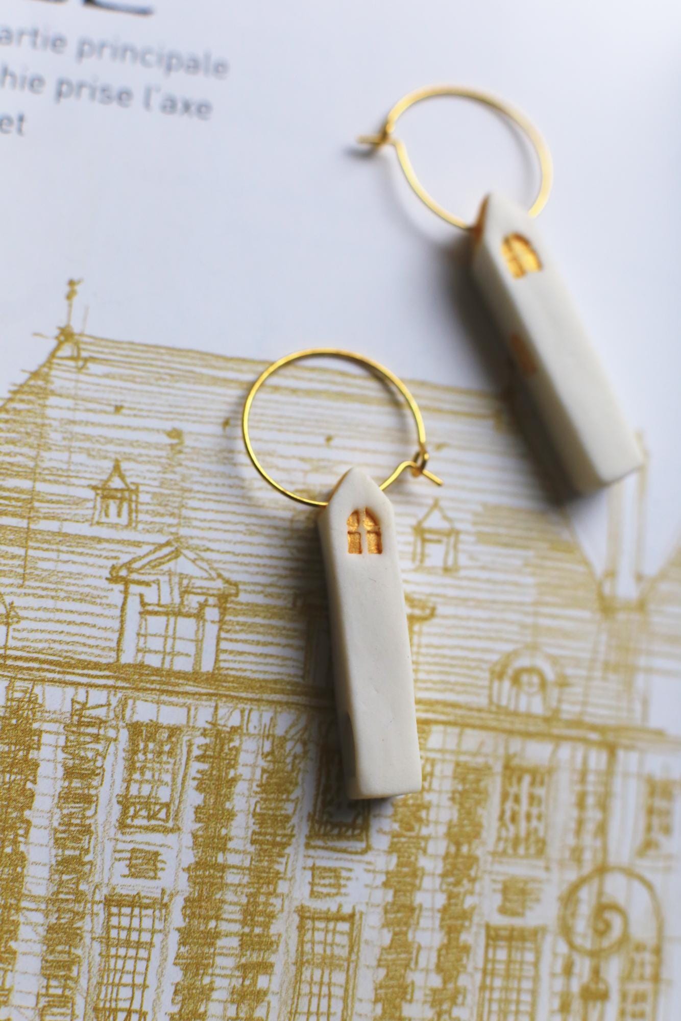 Sunrise Windows / Porcelain House Earrings