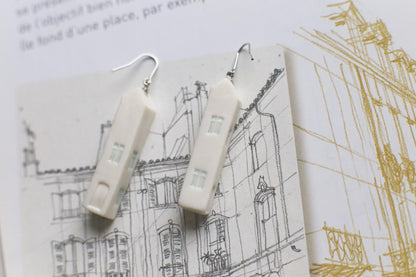 Tall Houses / Porcelain House Earrings