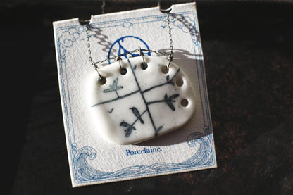 Keep Growing / Hand-painted Porcelain Pendant