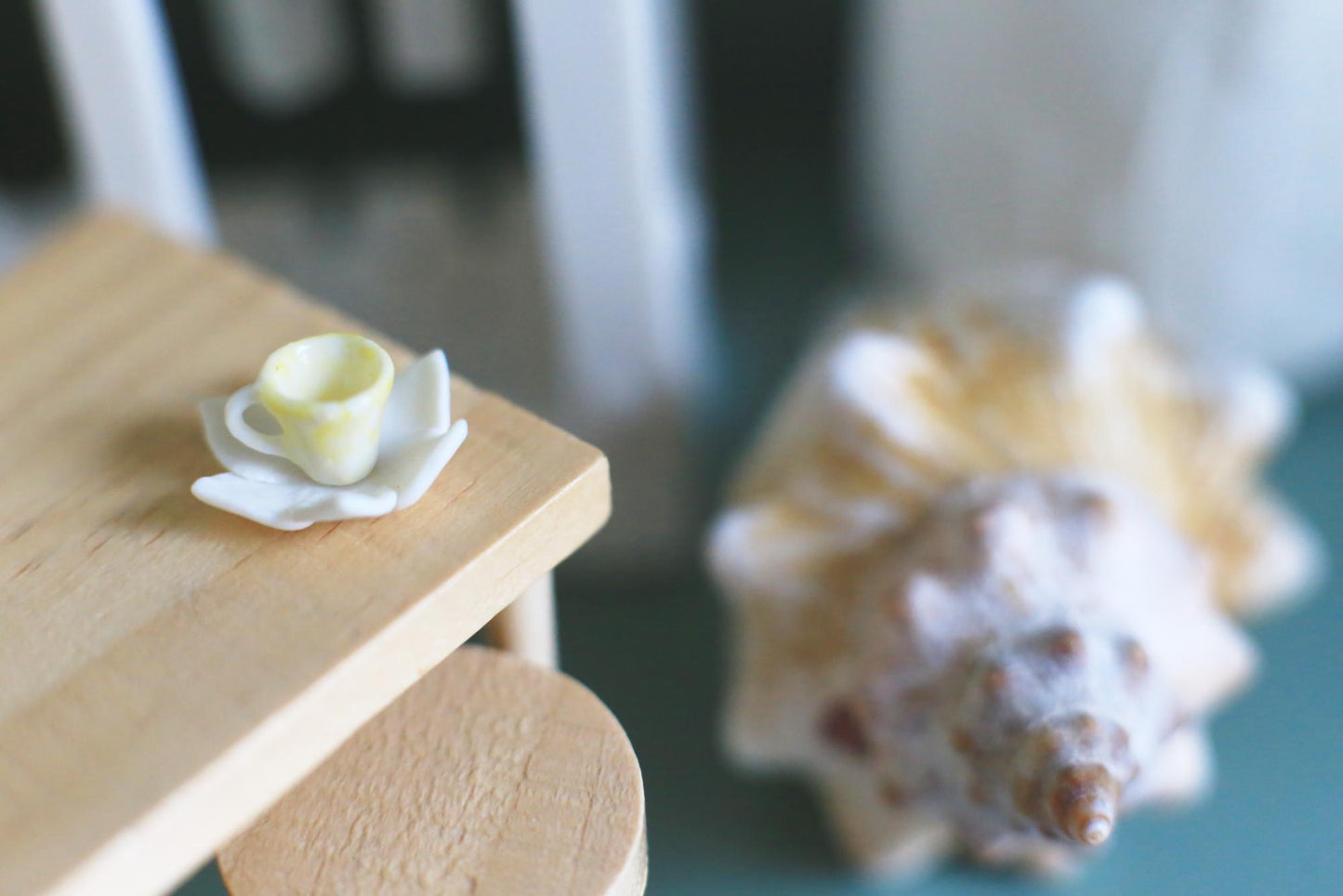 Spring Tea / Miniature Porcelain Cup and Saucer Set