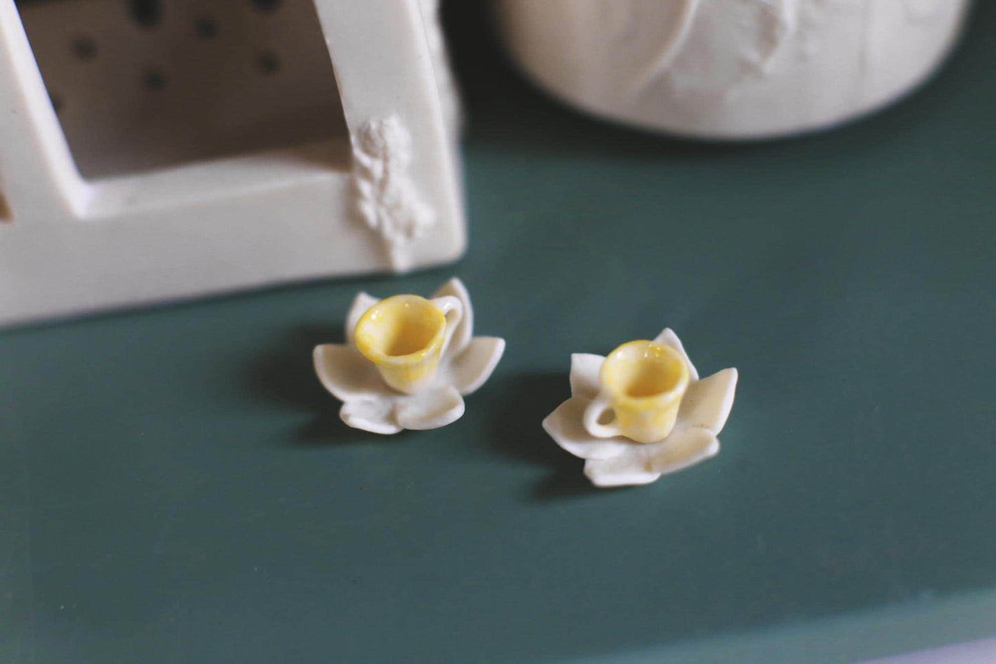 Spring Tea / Miniature Porcelain Cup and Saucer Set