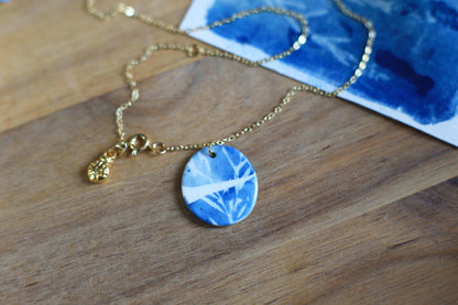 Meadow Art / Cyanotype Porcelain Jewellery Set