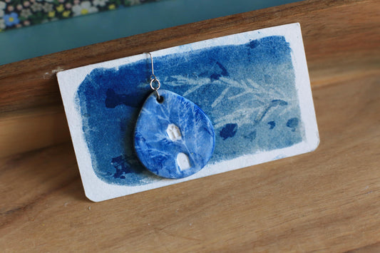 Meadow Home / Porcelain Cyanotype Earrings