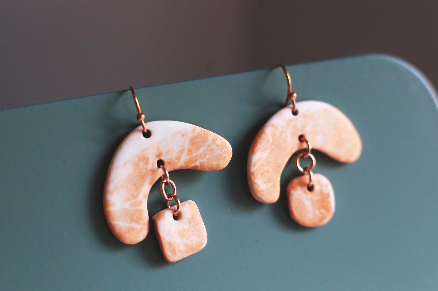 Seaweed After Fire / Porcelain Cyanotype Earrings