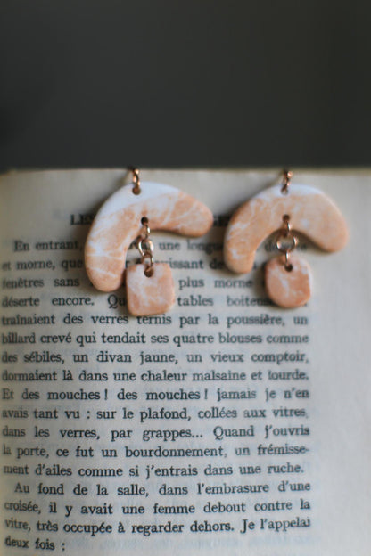 Seaweed After Fire / Porcelain Cyanotype Earrings