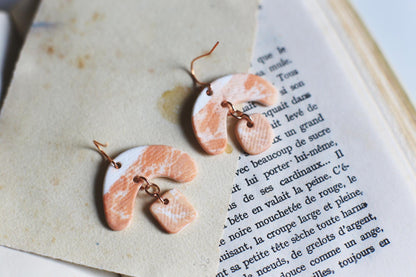 Seaweed After Fire / Porcelain Cyanotype Earrings