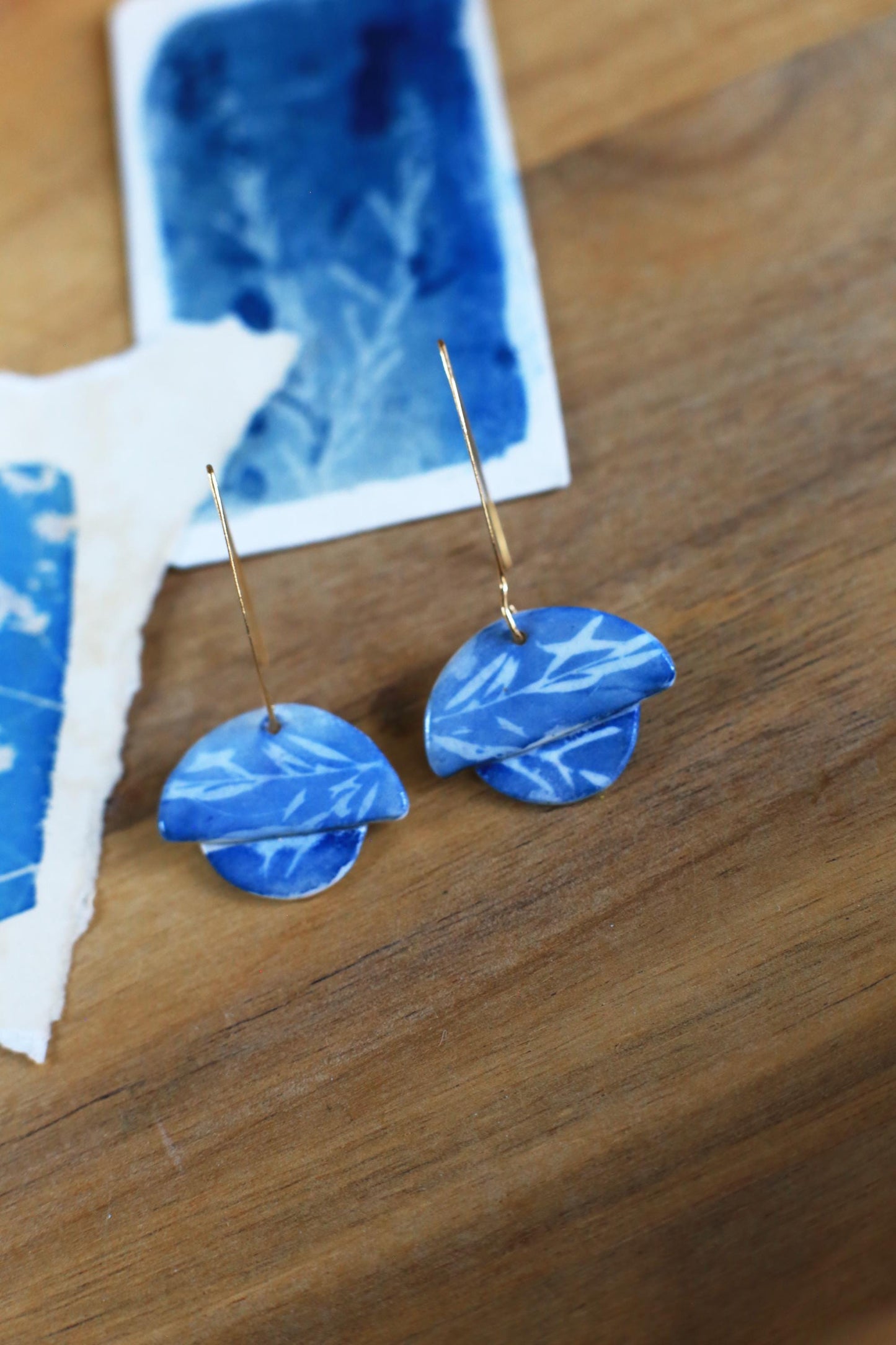 Meadow Art / Cyanotype Porcelain Jewellery Set