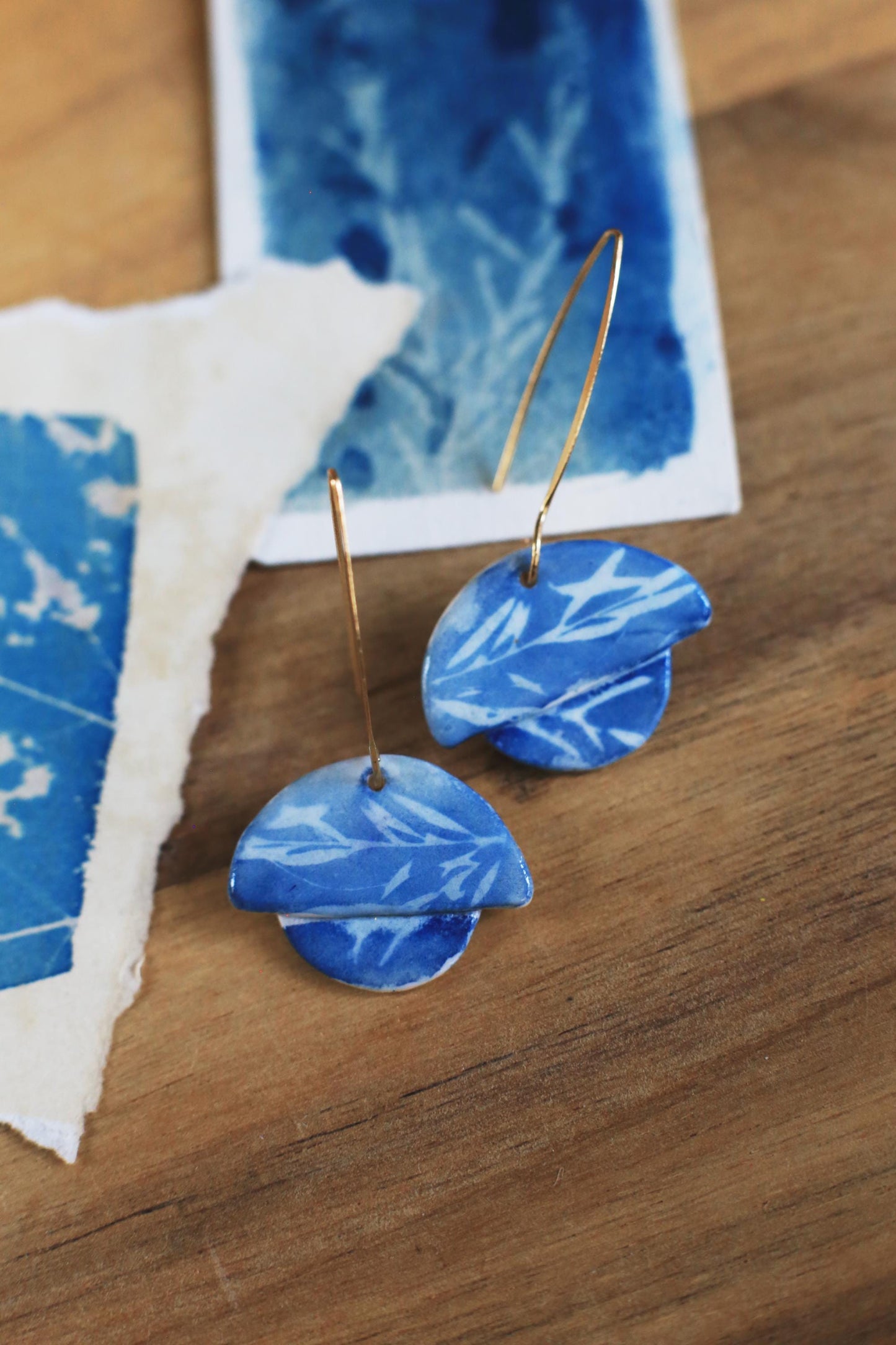 Meadow Art / Cyanotype Porcelain Jewellery Set