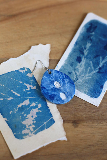 Meadow Home / Porcelain Cyanotype Earrings