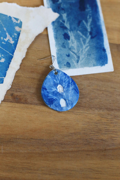 Meadow Home / Porcelain Cyanotype Earrings
