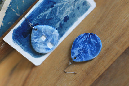 Meadow Home / Porcelain Cyanotype Earrings