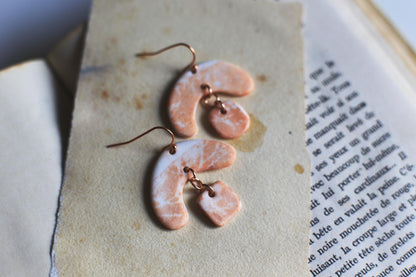 Seaweed After Fire / Porcelain Cyanotype Earrings