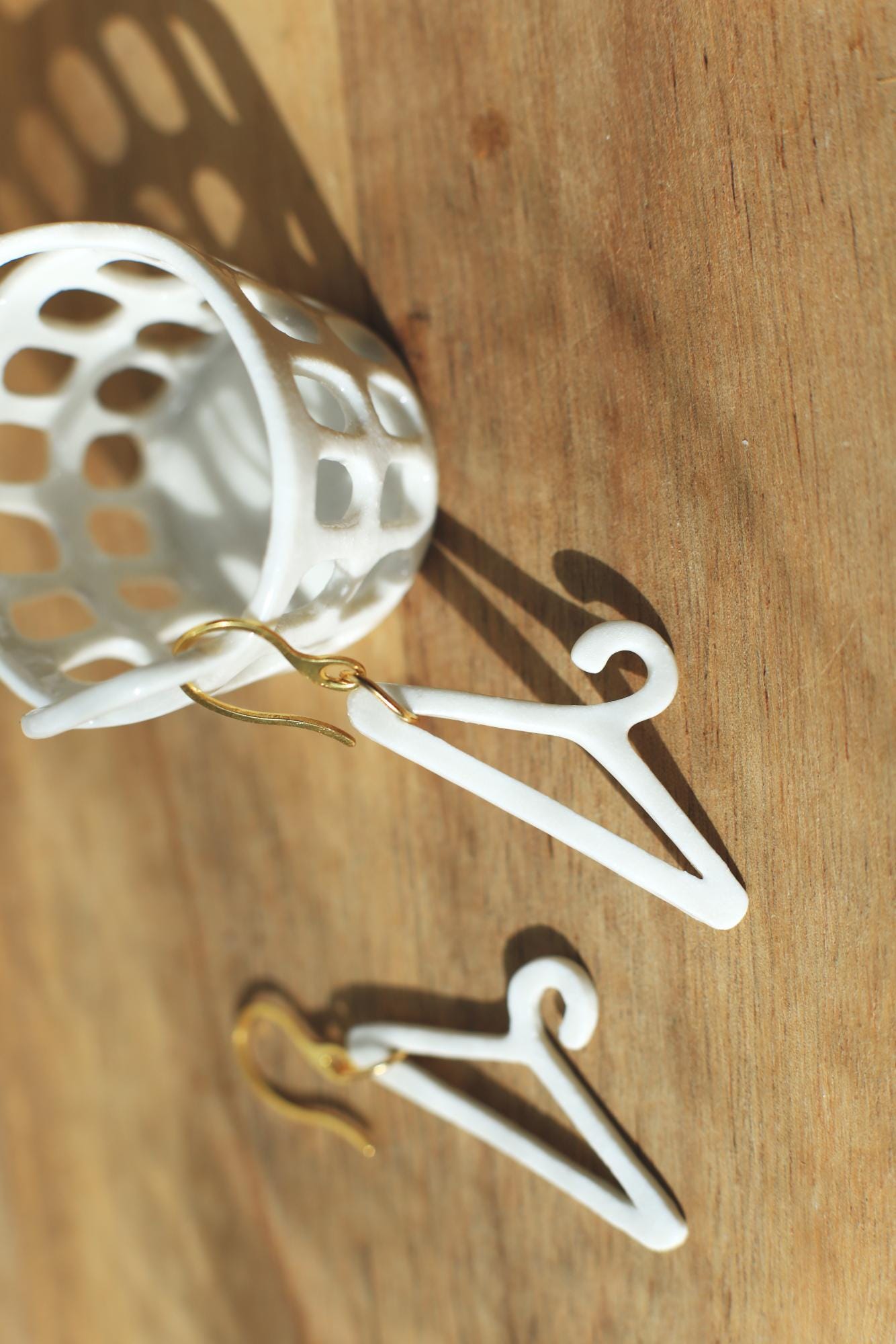 Les Cintres or Nothing To Wear / Porcelain Earrings