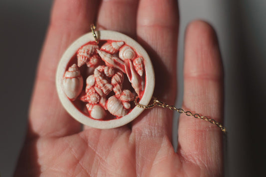 My blood is the Ocean / Porcelain Seashell Necklace