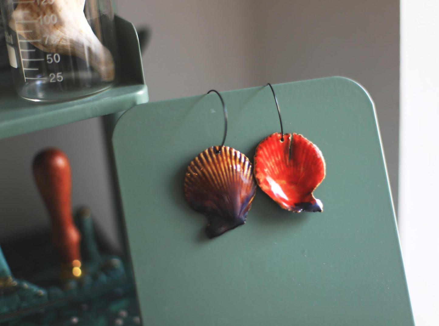 My blood is the Ocean / Porcelain Seashell Earrings