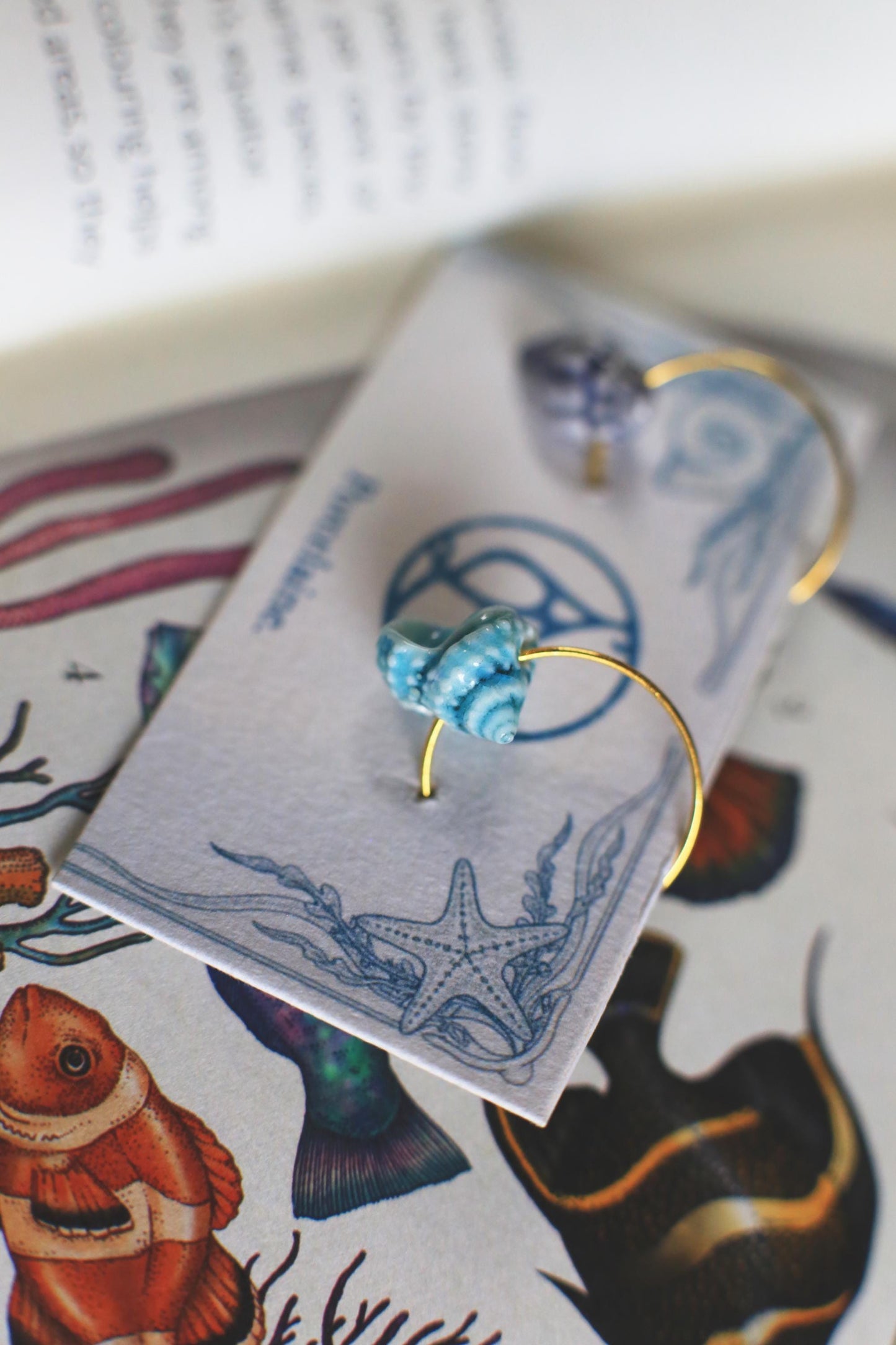 Shell Hoops / Porcelain Earrings