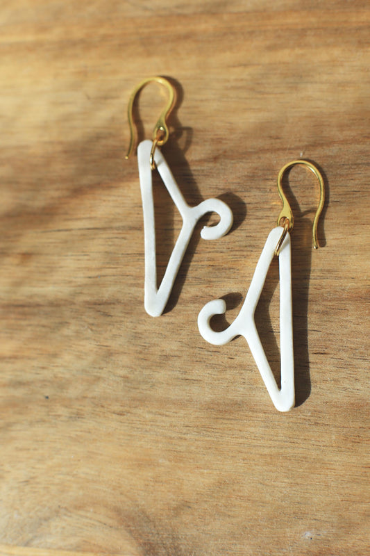 Les Cintres or Nothing To Wear / Porcelain Earrings