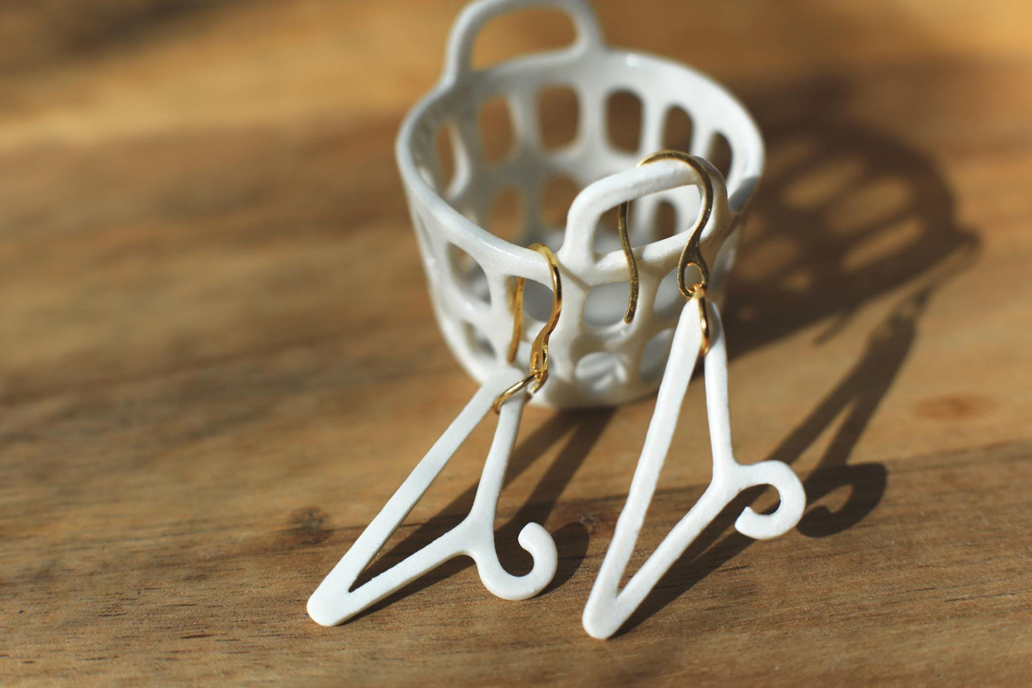 Les Cintres or Nothing To Wear / Porcelain Earrings