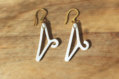 Les Cintres or Nothing To Wear / Porcelain Earrings