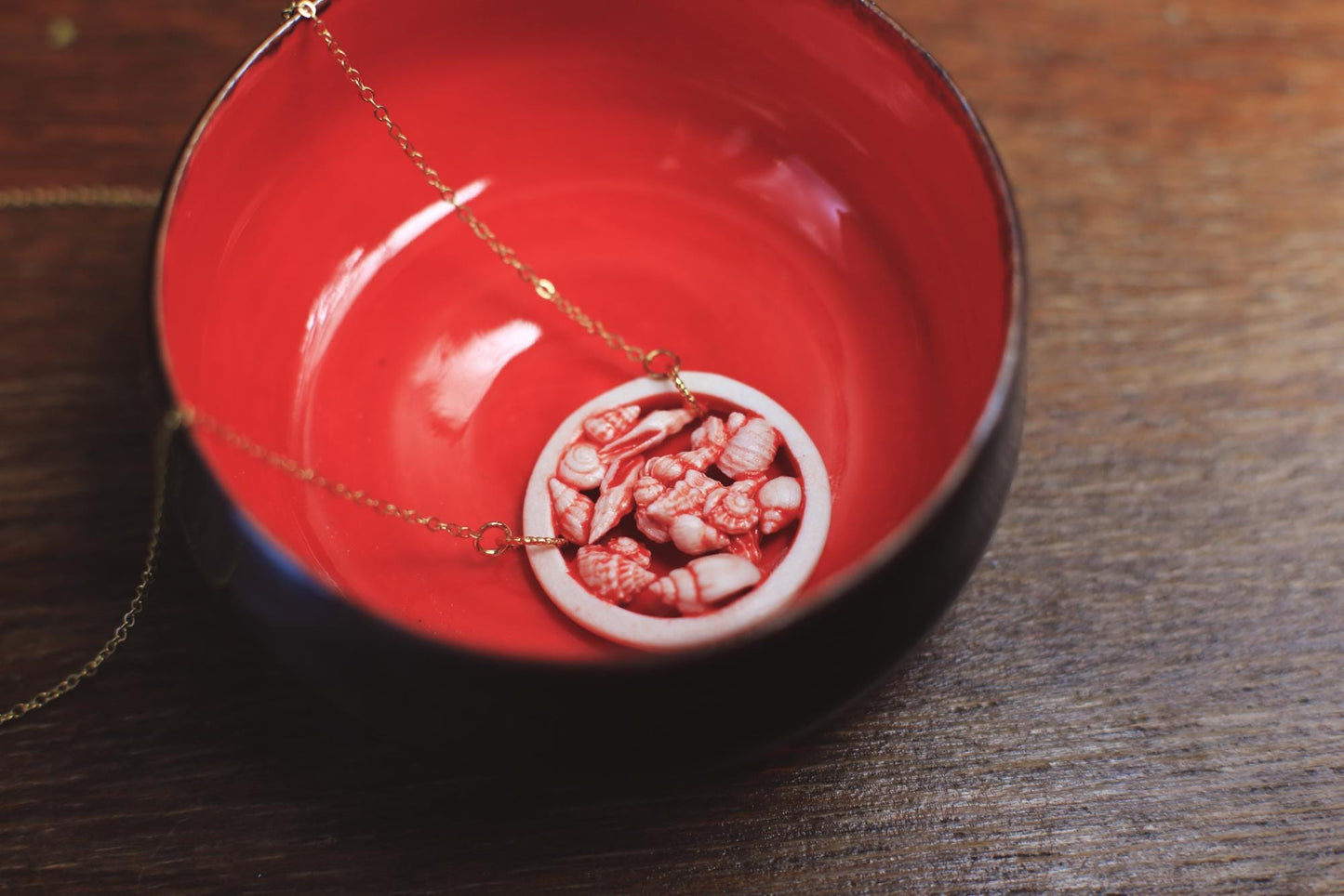 My blood is the Ocean / Porcelain Seashell Necklace